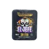 A front view of Major League Extractions El Jefe Shatter indica packaging, showcasing a detailed sugar skull with vibrant colors.