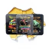 Three Major League Extractions Shatter packages displayed on top of a golden shatter background. The strains shown include White Runtz, Watermelon Zkittlez, and White Widow x Afghanistan.