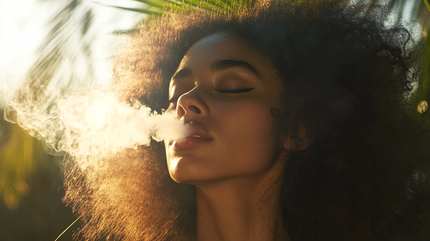a woman in pain smoking cannabis for pain relief
