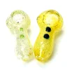 Two 2.5-inch Soft Glass Blunt Pipes side by side, one in clear glass and the other in yellow, featuring colorful accents
