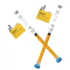 Two syringes filled with amber honey oil crossed together, labeled as Bonafide Honey Oil Syringe with 1000mg cannabis extract.