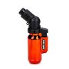The side profile of the red Techno Flexible Refillable Torch Lighter, highlighting the "Techno" logo on the side and the flame adjustment mechanism.