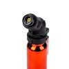 A close-up of the nozzle of the red Techno Flexible Refillable Torch Lighter, showcasing the detailed ignition mechanism.
