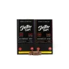 Two Shatter Bars 1200mg THC packages in Milk Chocolate flavor, available in Sativa and Indica varieties, with milk chocolate squares placed in front of the packaging.