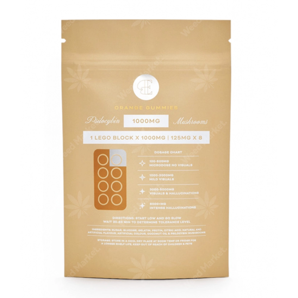 Euphoria Psychedelics Orange Gummies 1000mg Back