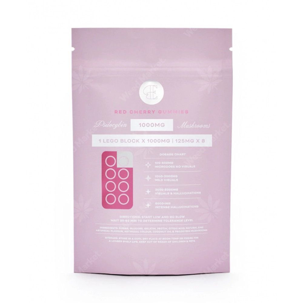 Euphoria Psychedelics Red Cherry Gummies 1000mg Back