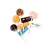 Kush Kitchen THC lollipops in root beer, orange, grape, and cream soda flavors, individually wrapped.