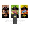 Major League Extractions Pen Hybrid vape pen displayed with three vibrant hybrid flavor packaging designs arranged around the sleek black vape device
