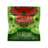 ackaging of MOTA 1:1 THC CBD Jellies from Weed Market, featuring hybrid flavors of strawberry, watermelon, and key lime