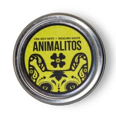 Animalitos Hot Spot Balm Can with a dog on the front