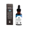 Back view of Mota Full Spectrum CBD Oil 450mg bottle and packaging, showing ingredients and usage instructions for the 30ml CBD tincture