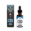Mota Full Spectrum CBD Oil 450mg bottle and packaging, featuring a dark box design with blue accents and text indicating THC-free CBD tincture