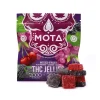 Weed Market MOTA Mixed Fruit 2000mg THC Gummies packaging with a stack of red and purple gummies in front