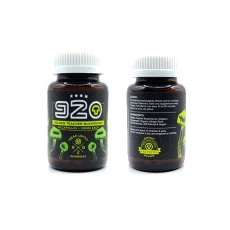 Front and back view of Room 920 Golden Teacher Mushroom Capsules bottle. The front label highlights the product name, while the back label displays dosage and ingredient information.