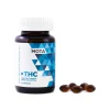 MOTA THC Capsules bottle with a few brown capsules placed in front, showcasing the full-spectrum cannabis oil capsules