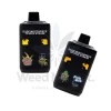 Two Straight Goods dual-chamber disposable vape pens featuring strain stickers for Ghost Rider OG, Apple Fritter, Afghan Kush, and Moby Dick, highlighting the slide function for selecting the strain