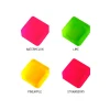 Close-up of assorted CBD Jelly Bites gummies in four flavors: watermelon, lime, pineapple, and strawberry.