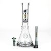 Close-up of the Weneed 12" Nice Glass Bong showing its clear borosilicate glass body with the "Weneed" logo in bold letters.