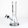 Side view of a Weneed 12" Nice Glass Bong showing the clear glass body and the green bowl placed in the joint, highlighting its sturdy design.