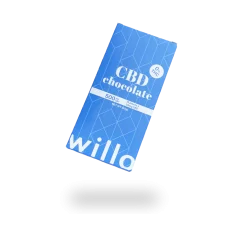 Willo CBD Milk Chocolate bar packaging with 500mg CBD and 0% THC indicated on the label