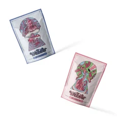 Front packaging of Wonder Psilocybin Gummies from Weed Market, showing Blackberry and Watermelon flavors with psychedelic mushroom designs