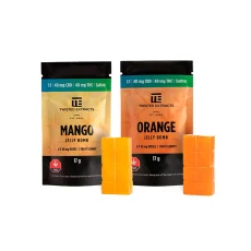 Twisted Extracts 1 to 1 Sativa Jelly Bombs in Orange and Mango Flavours