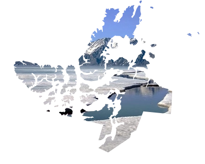 Nunavut province outline filled with a picture of the Arctic coastline and sea ice, featured on Weed Market - Canada's go-to online dispensary in NU.