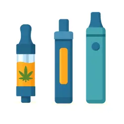 Vape pen and cannabis cartridge illustration