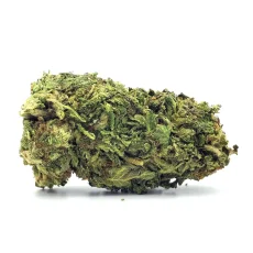LA Confidential Strain indica cannabis flower with dense green buds and trichomes from Weed Market