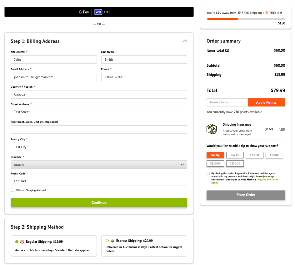 Login or register page screenshot – Weed Market
