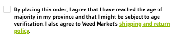 Agreement checkbox section from checkout page